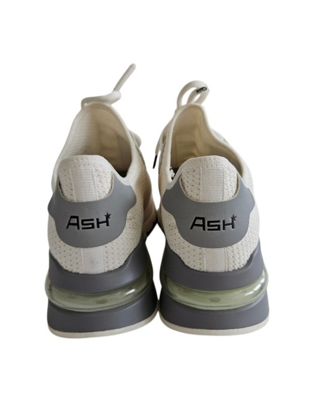 ASH KODI Cream Knit Sneakers with Light Gray Accent - Picture 2 of 14